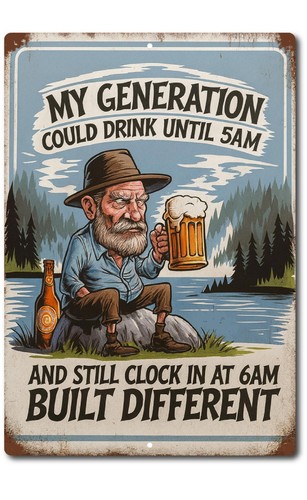 Beer tin sign funny metal - sign, wall